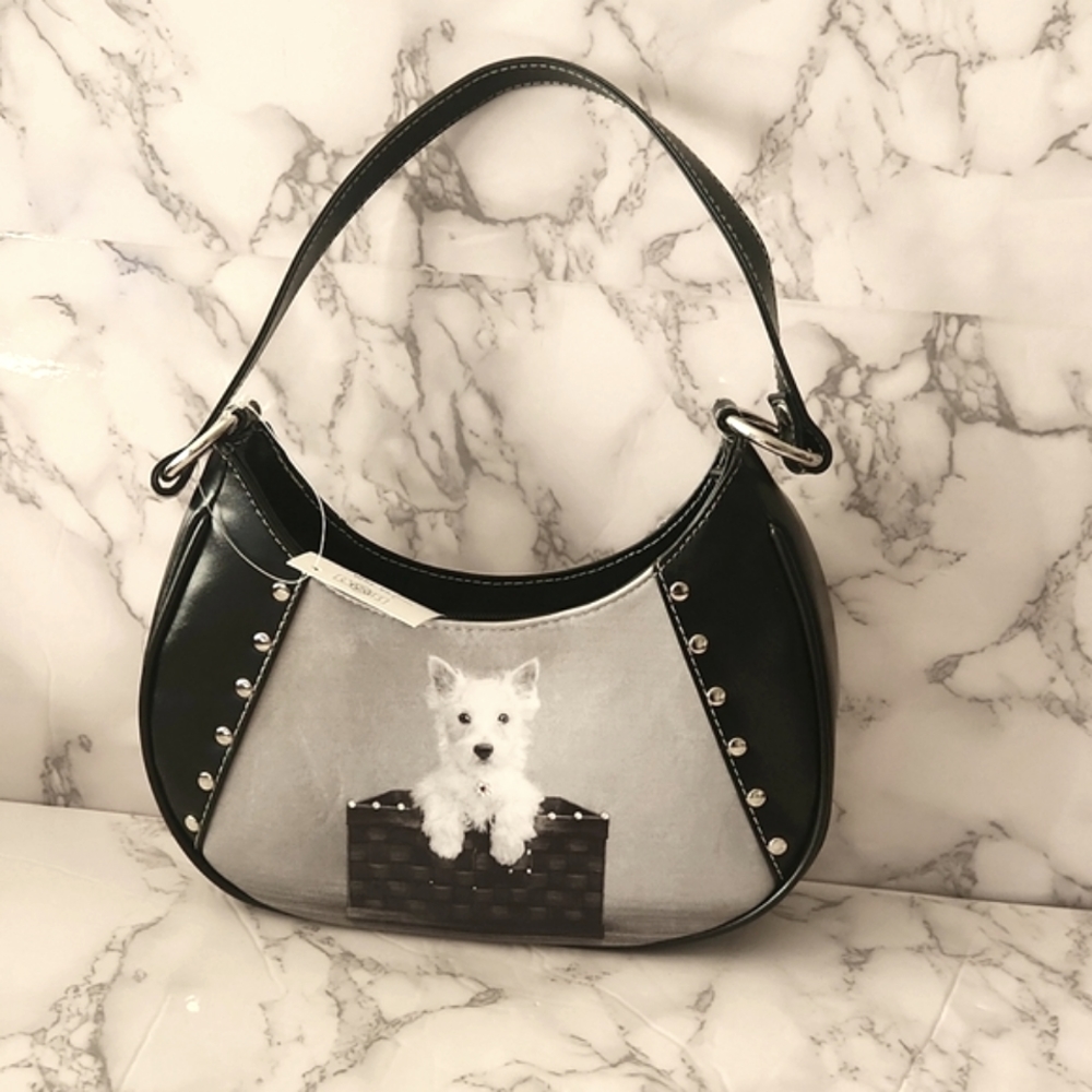 BEST OF FRIENDS STUDDED FAUX LEATHER HANDBAG